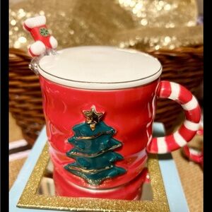 Festive Red Christmas Tree Mug